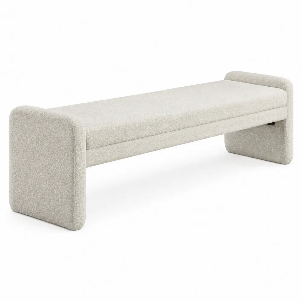 Banc en tissu bouclé 150 cm
