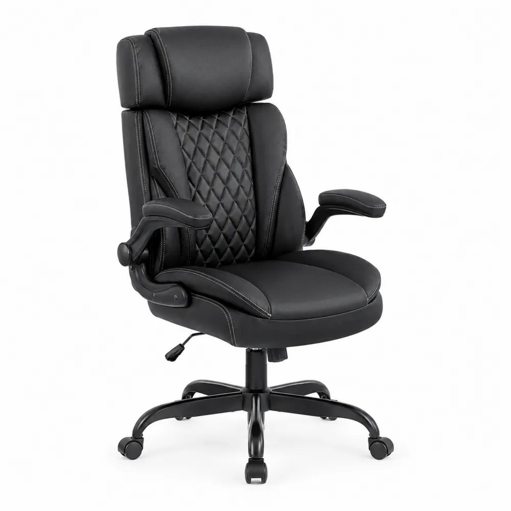 Chaise de bureau cuir PU Noir avec réglage de hauteur