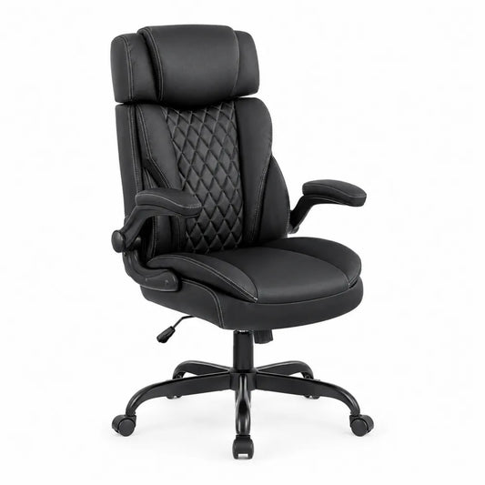 Chaise de bureau cuir PU Noir avec réglage de hauteur